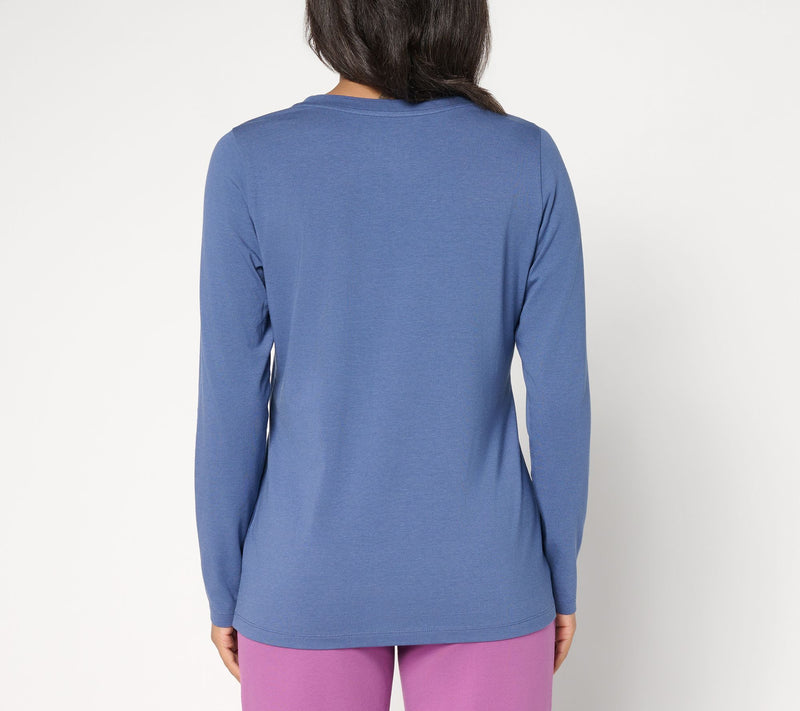 Denim & Co. Essentials So Soft Jersey Round Neck Top — View 8