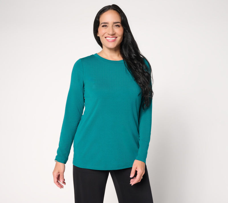 Denim & Co. Essentials So Soft Jersey Round Neck Top — View 5