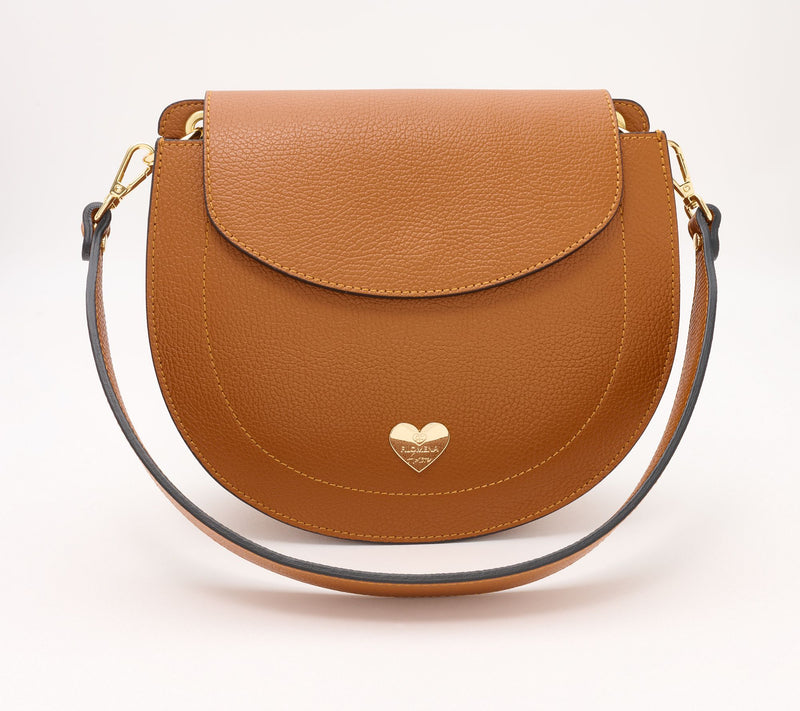 Filomena Amore Lady Sorrento Leather Shoulder Bag w/ Crossbody Strap — Main view