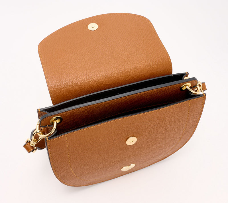 Filomena Amore Lady Sorrento Leather Shoulder Bag w/ Crossbody Strap — View 13