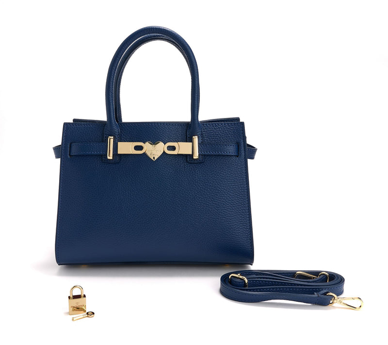 Filomena Amore Lady Manhattan Leather Satchel with Crossbody Strap — View 11