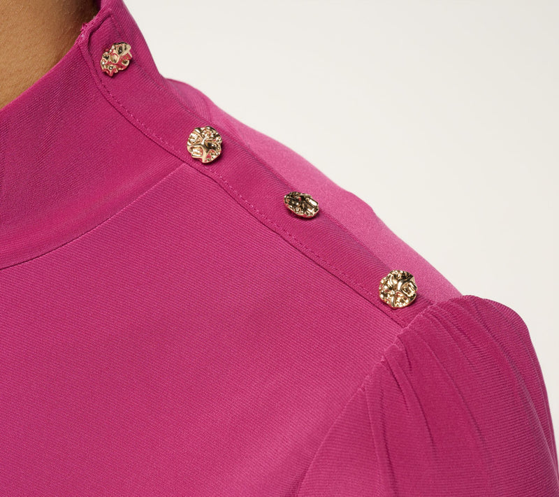 Dennis Basso Regular Italia Knit Mock Neck Soft Peplum Top — View 14