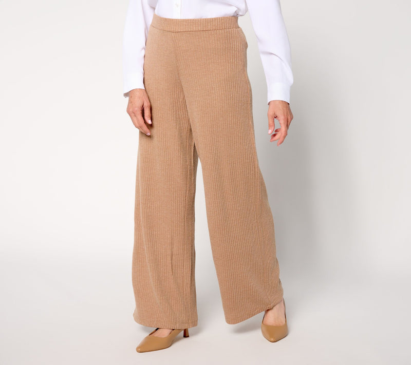 Dennis Basso Regular Easy Rib Wide Leg Pull On Pant — View 5