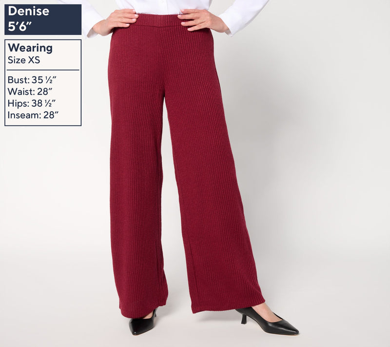 Dennis Basso Regular Easy Rib Wide Leg Pull On Pant — View 8