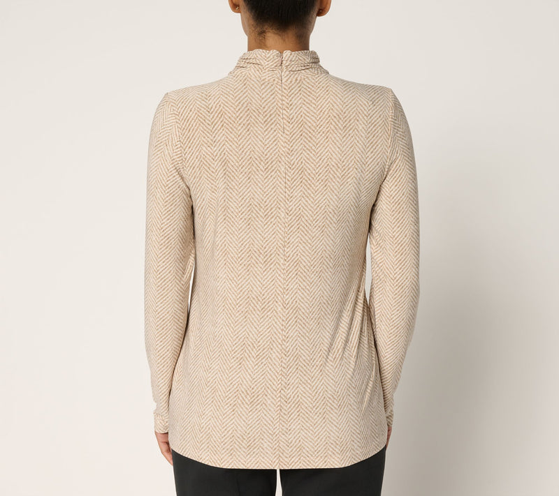 Dennis Basso Italia Knit Mock Neck Top in Prints & Solids — View 4