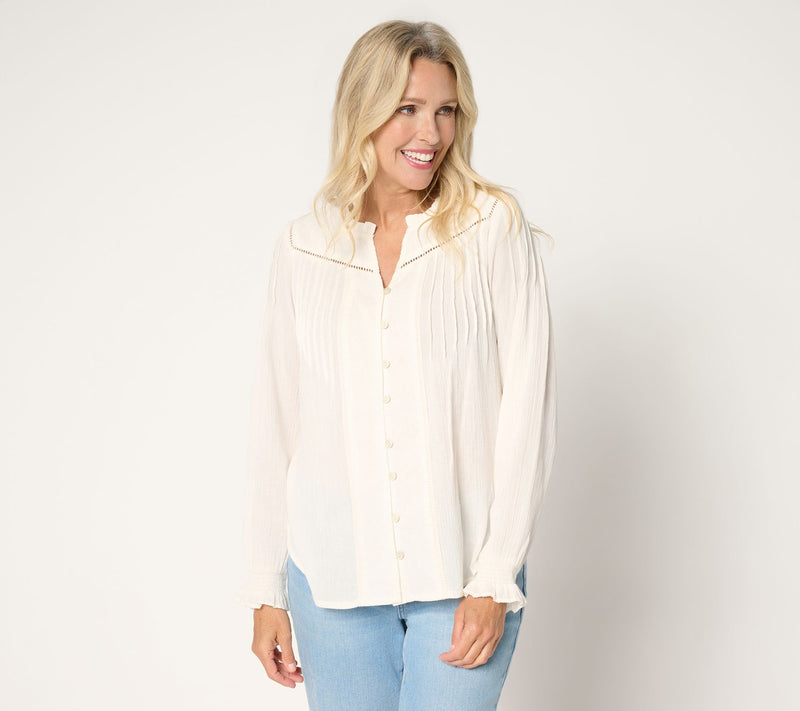 Ree by the Pioneer Woman 100% Cotton Clip Dot Blouse — View 13