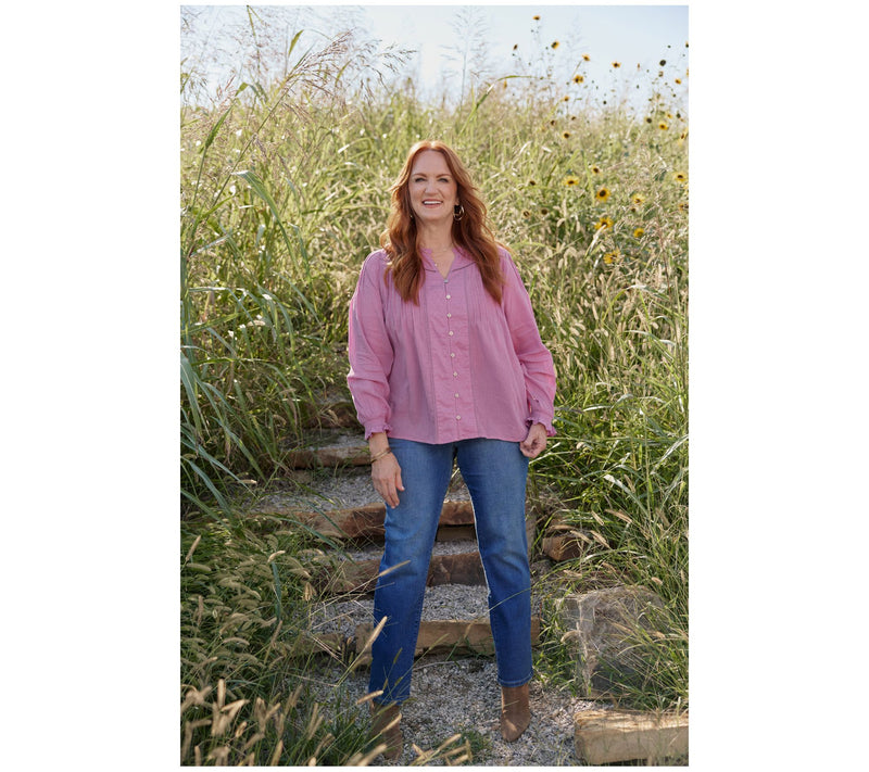 Ree by the Pioneer Woman 100% Cotton Clip Dot Blouse — View 8