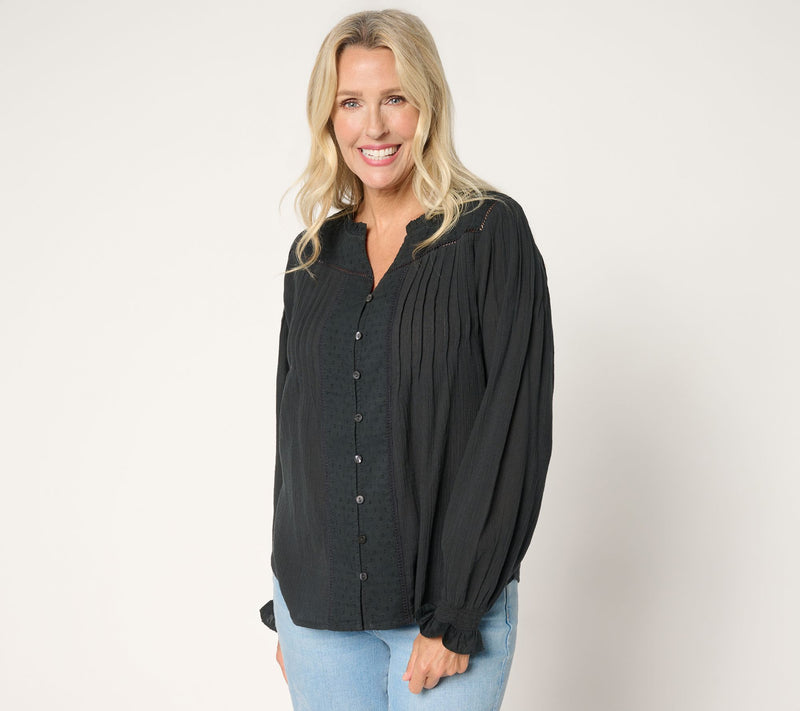 Ree by the Pioneer Woman 100% Cotton Clip Dot Blouse — View 14