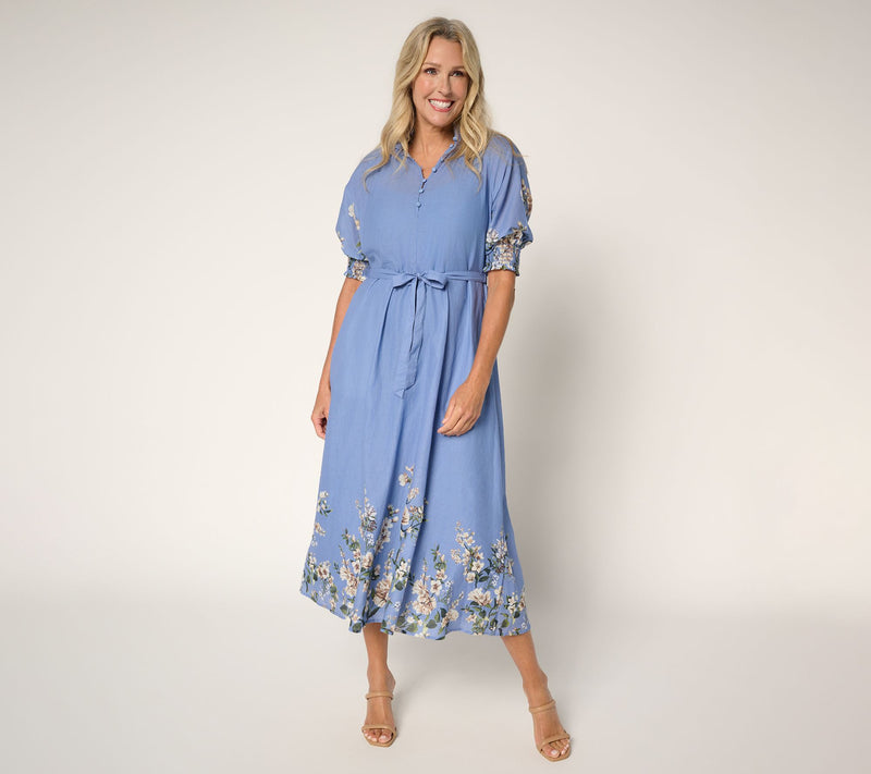 Ree by The Pioneer Woman Petite Printed Cotton Midi Dress — View 4
