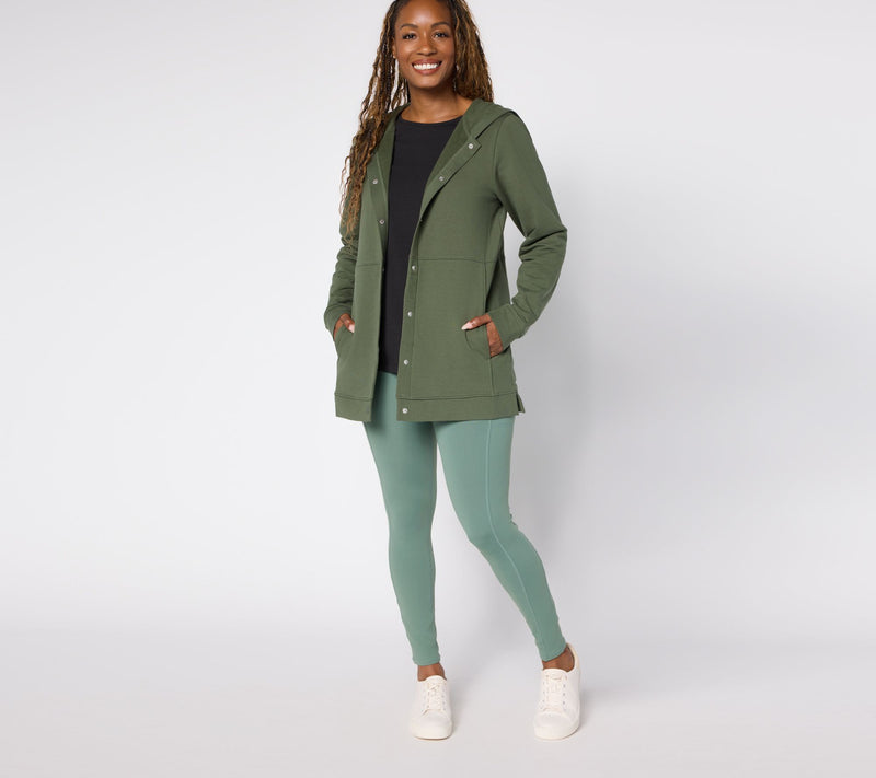 Denim & Co. Active Regular Brushed Back French Terry Tunic Jacket — View 10