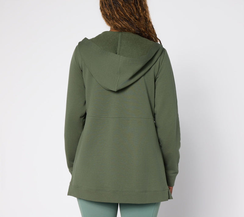 Denim & Co. Active Regular Brushed Back French Terry Tunic Jacket — View 9