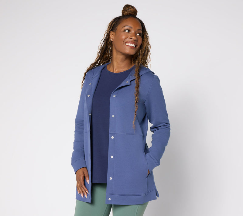 Denim & Co. Active Regular Brushed Back French Terry Tunic Jacket — View 7