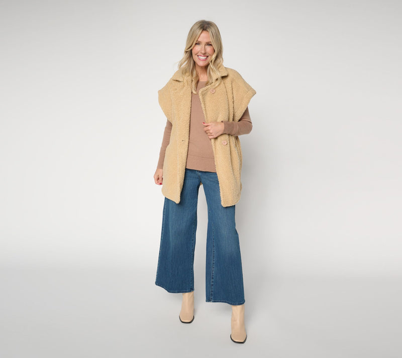 Sprigs Boucle Teddy Vest with Button — View 13