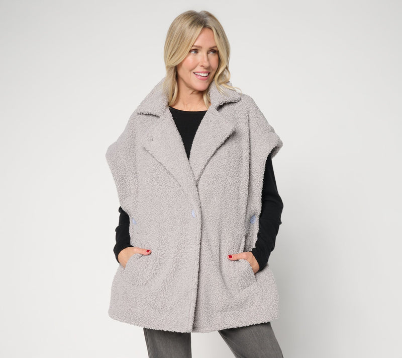 Sprigs Boucle Teddy Vest with Button — View 9