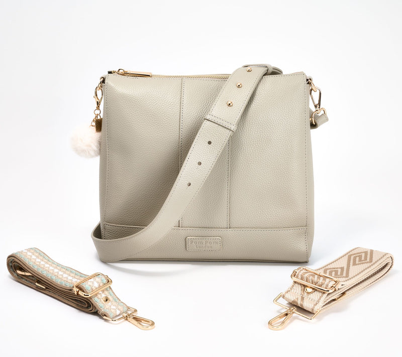 "As Is" Pom Pom London Leather Westminster Bag with Multi Straps — View 12