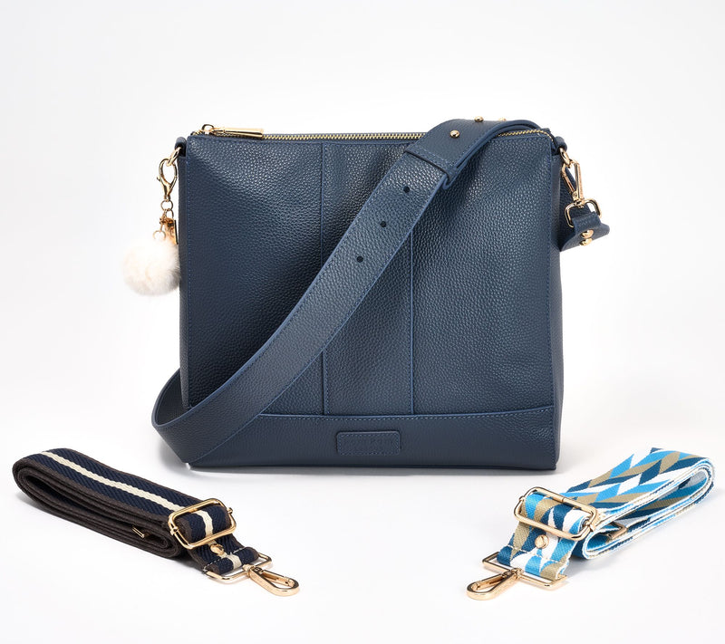 "As Is" Pom Pom London Leather Westminster Bag with Multi Straps — View 13