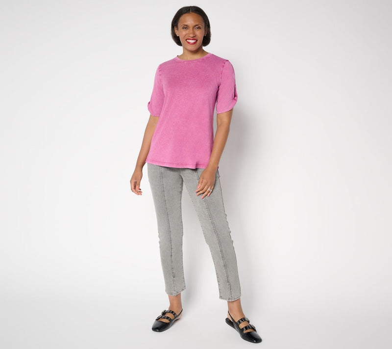 LOGO Principles by Lori Goldstein Elbow Twist Detail Knit Top — View 5