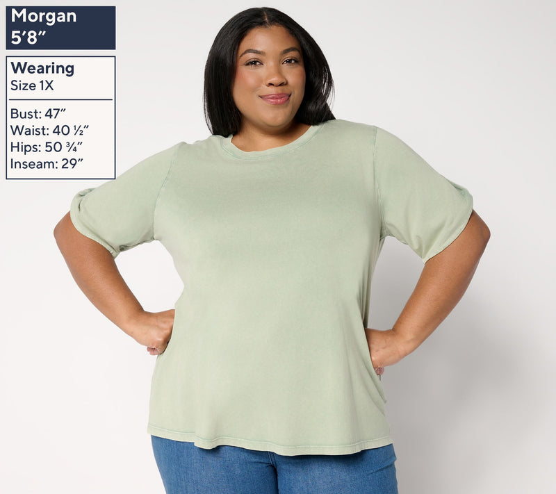 LOGO Principles by Lori Goldstein Elbow Twist Detail Knit Top — View 2