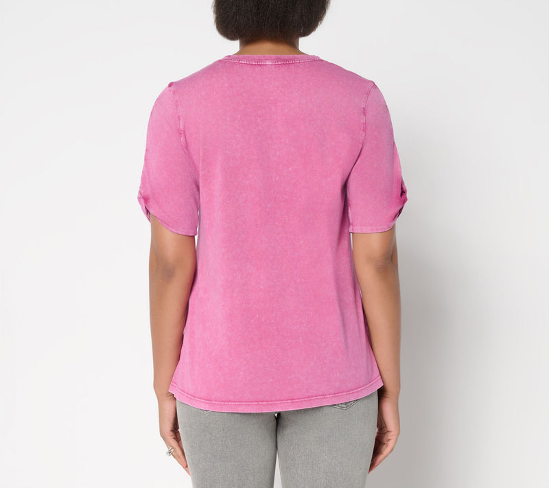LOGO Principles by Lori Goldstein Elbow Twist Detail Knit Top — View 4