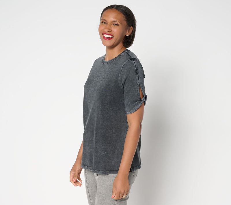 LOGO Principles by Lori Goldstein Elbow Twist Detail Knit Top — View 11