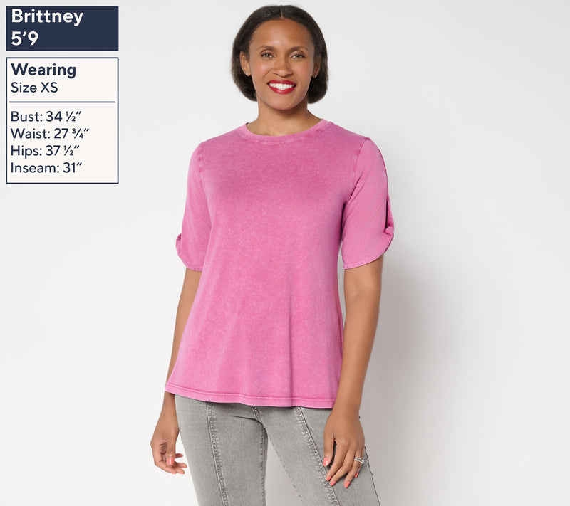 LOGO Principles by Lori Goldstein Elbow Twist Detail Knit Top — View 3