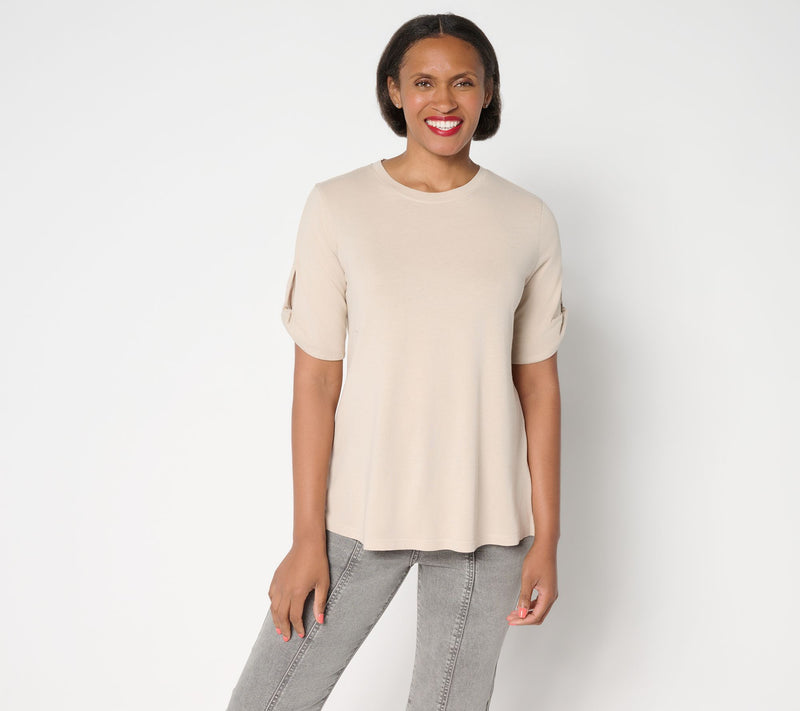 LOGO Principles by Lori Goldstein Elbow Twist Detail Knit Top — View 12