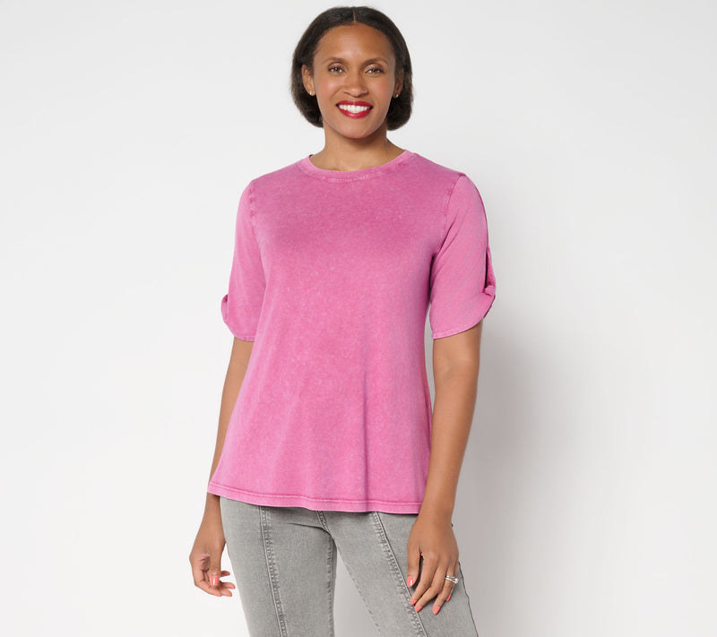 LOGO Principles by Lori Goldstein Elbow Twist Detail Knit Top — View 14