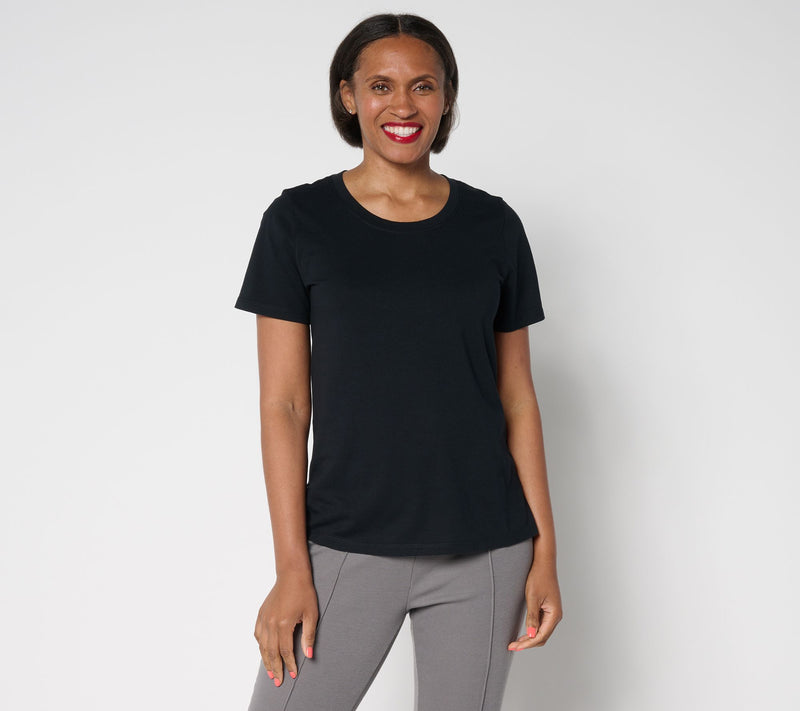 LOGO by Lori Goldstein Short Sleeve 100% Cotton Everyday Tee — View 12