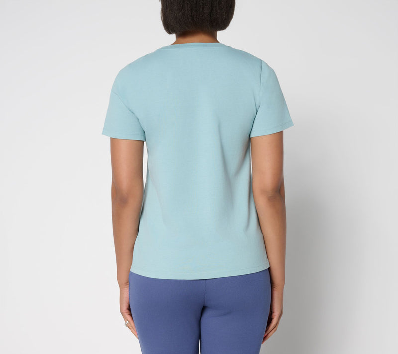 LOGO by Lori Goldstein Short Sleeve 100% Cotton Everyday Tee — View 4