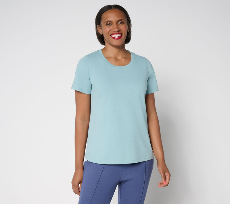 LOGO by Lori Goldstein Short Sleeve 100% Cotton Everyday Tee — View 14