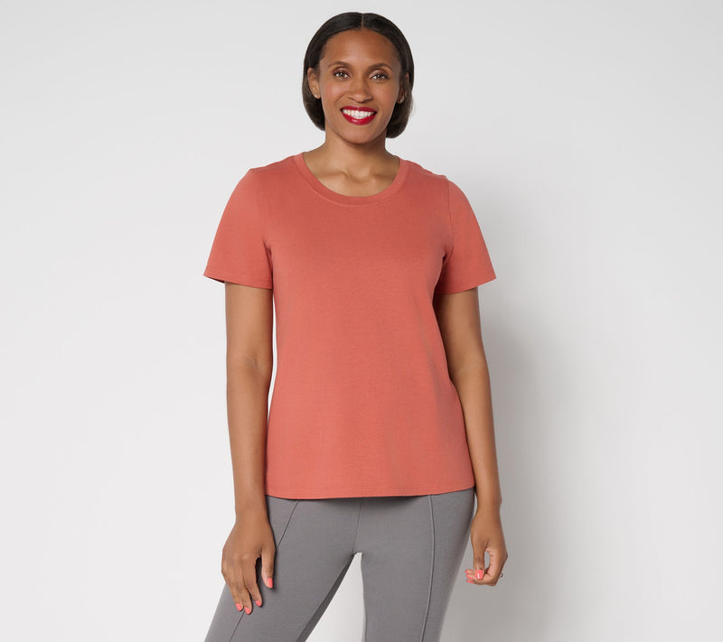 LOGO by Lori Goldstein Short Sleeve 100% Cotton Everyday Tee — View 16