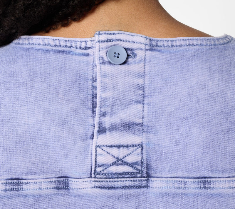 LOGO by Lori Goldstein Regular Elbow Sleeve Denim Swing Dress — View 9