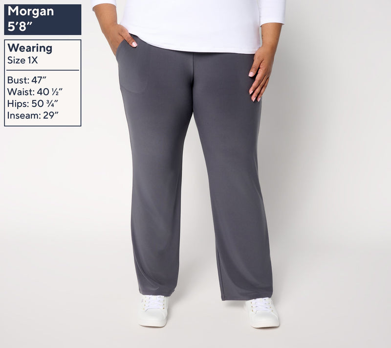 Women with Control Regular La Roma Jersey Crossover Waist Pants — View 3