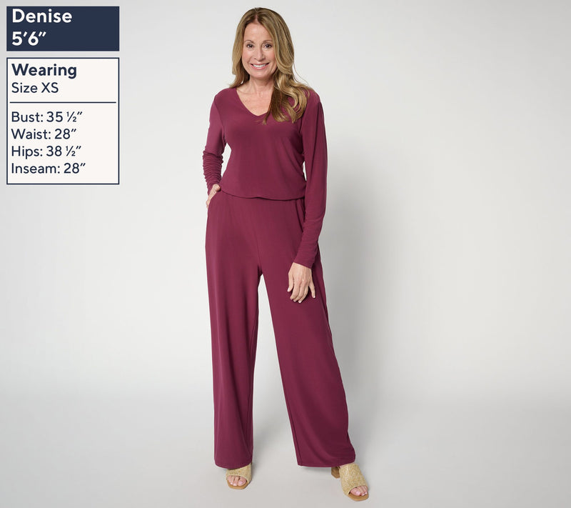 Women with Control Regular La Roma Jersey V-Neck Jumpsuit — View 3