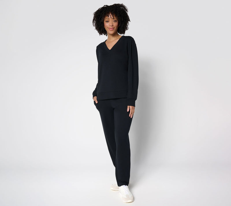 AnyBody Regular Cozy Knit French Terry Top & Pants Set — View 14