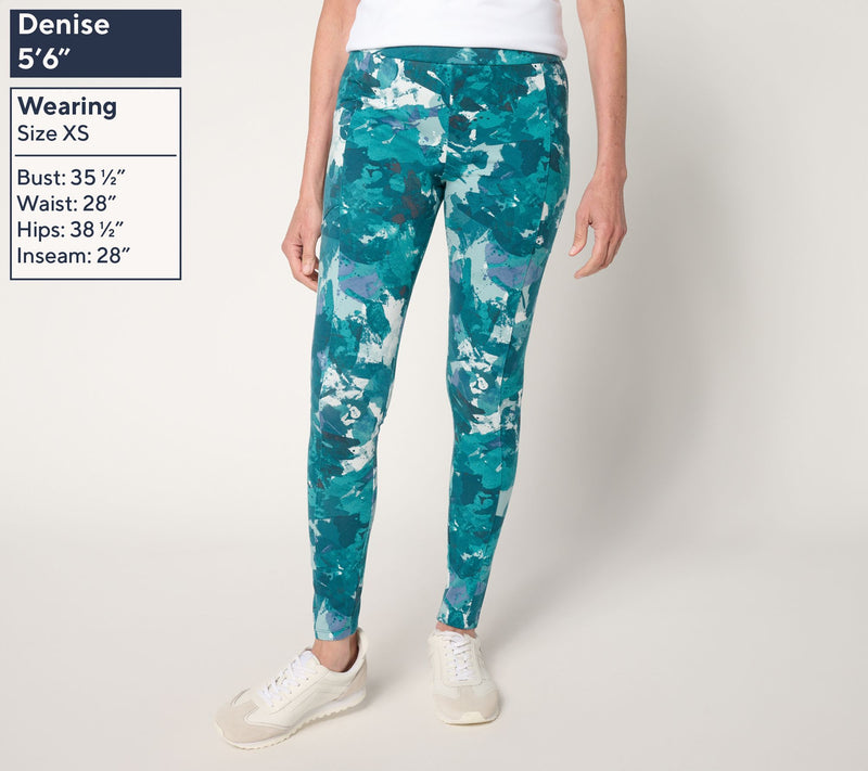 LOGO Layersby Lori Goldstein Petite Printed Knit Leggings — View 3
