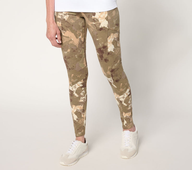 LOGO Layersby Lori Goldstein Petite Printed Knit Leggings — View 10