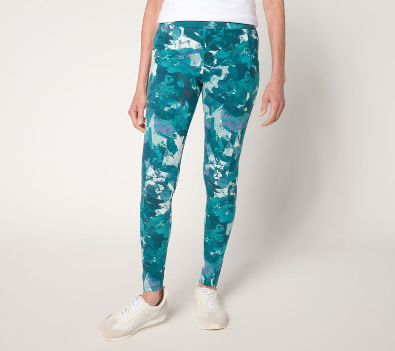 LOGO Layersby Lori Goldstein Petite Printed Knit Leggings — View 12