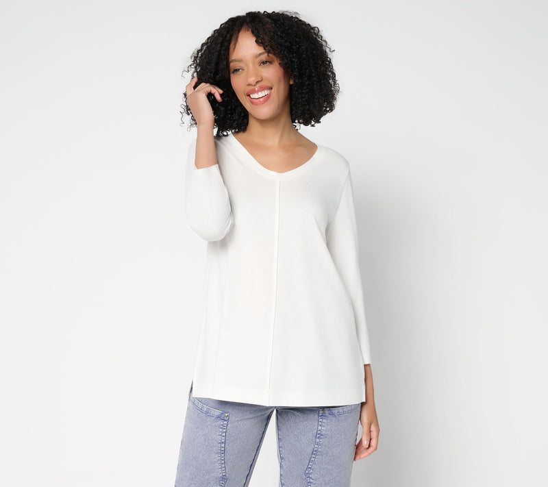 LOGO Principles by Lori Goldstein 3/4 Sleeve Knit Top — View 13