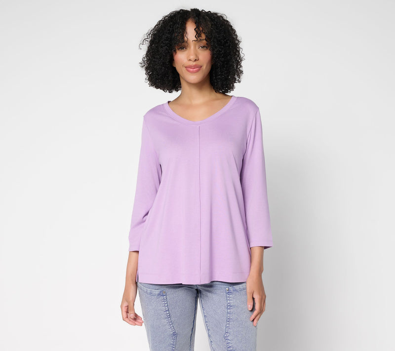 LOGO Principles by Lori Goldstein 3/4 Sleeve Knit Top — View 14