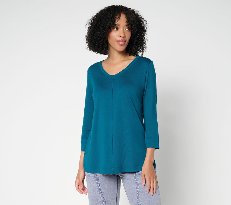 LOGO Principles by Lori Goldstein 3/4 Sleeve Knit Top — View 15