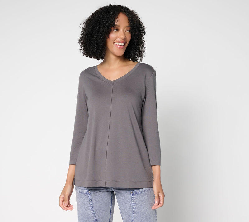 LOGO Principles by Lori Goldstein 3/4 Sleeve Knit Top — View 17