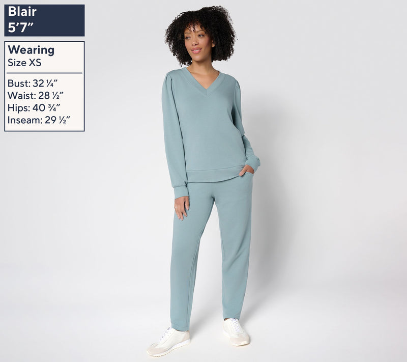 AnyBody Tall Cozy Knit French Terry Top & Pants Set — View 3
