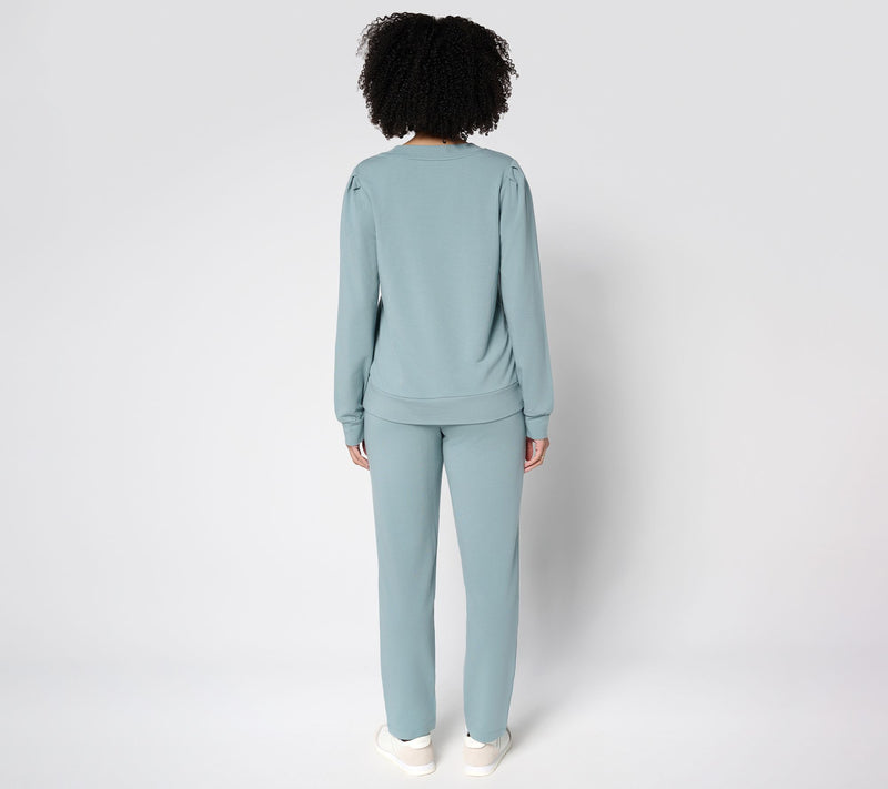 AnyBody Tall Cozy Knit French Terry Top & Pants Set — View 4