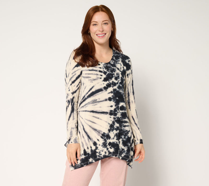 LOGO by Lori Goldstein Rayon 230 Tie Dye Scoop Neck Top — View 7