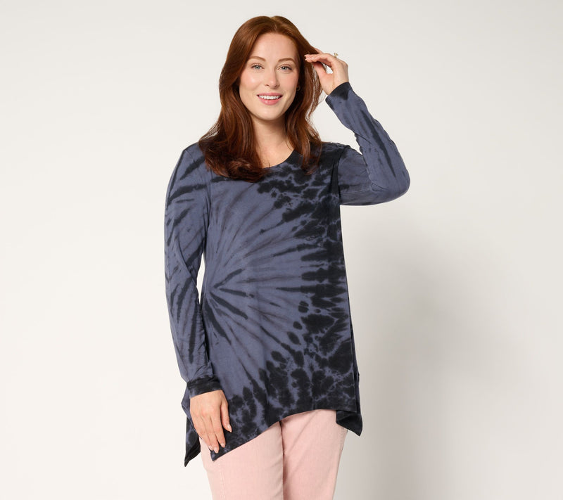 LOGO by Lori Goldstein Rayon 230 Tie Dye Scoop Neck Top — View 5