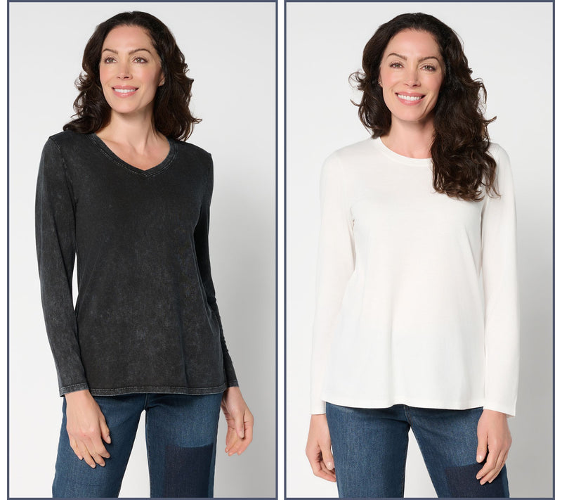 LOGO Principles by Lori Goldstein Set of 2 Knit Tops — View 13