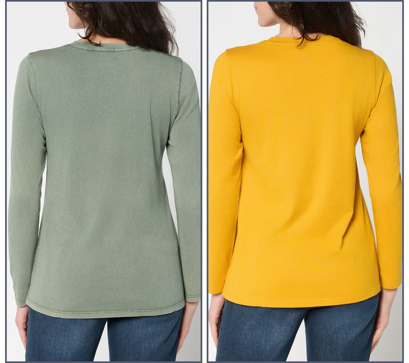 LOGO Principles by Lori Goldstein Set of 2 Knit Tops — View 4