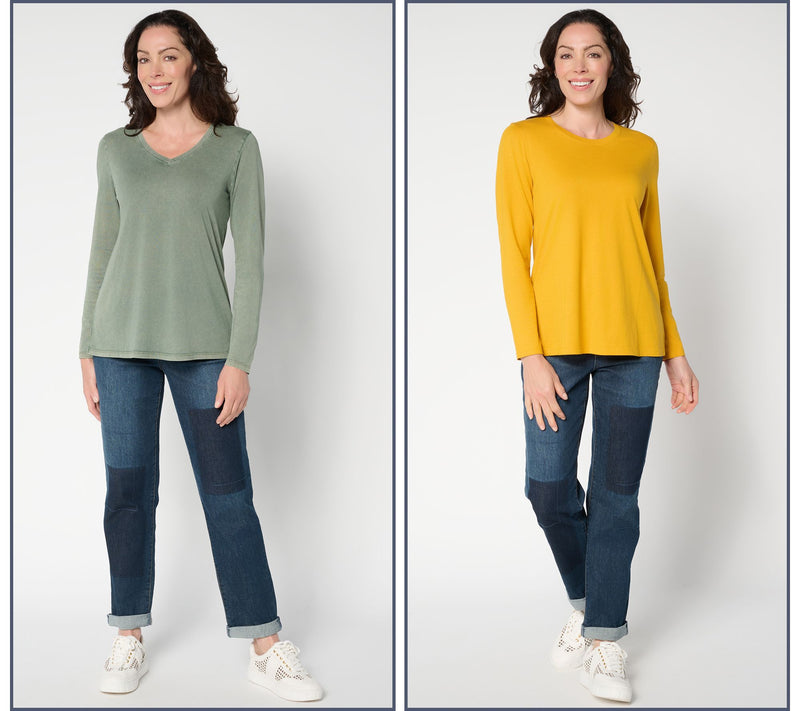 LOGO Principles by Lori Goldstein Set of 2 Knit Tops — View 5