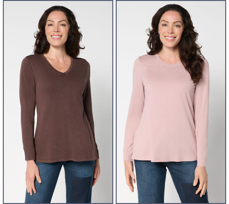 LOGO Principles by Lori Goldstein Set of 2 Knit Tops — View 14